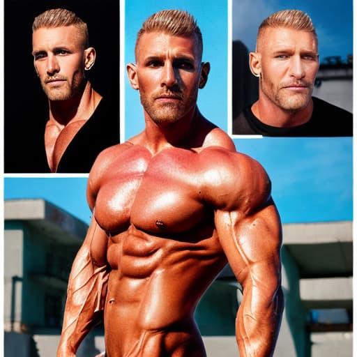 portrait+ style russian ifbb queer very cute blonde dilf dude face