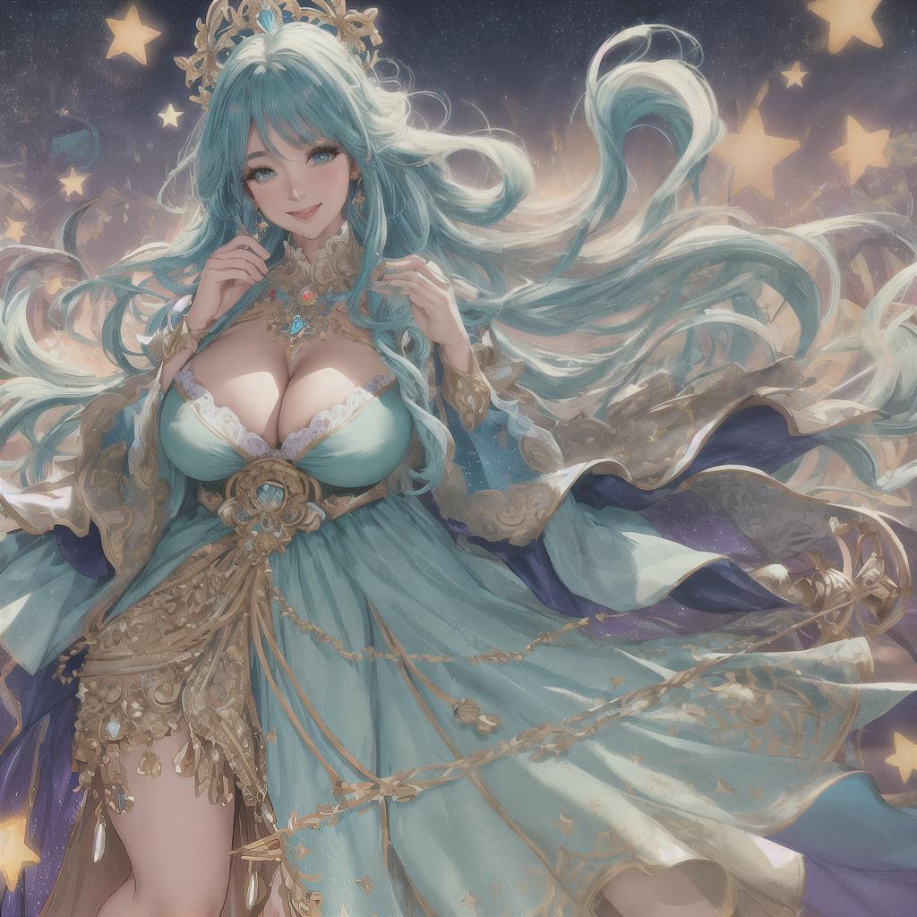  ((())), masterpiece, high quality, 4K, HDR, anime, plump magical woman, age 25 BREAK chubby, , visible s, smiling face, colorful costume, glowing wand at her , magical pose, expression, exaggerated features, detailed background with stars, BREAK symmetry, hyper realistic, highly detailed, highly detailed clothing, beautiful, intricate, (full body), (professionally color graded), (centered image composition), (bright lighting),  hyperrealistic, full body, detailed clothing, highly detailed, cinematic lighting, stunningly beautiful, intricate, sharp focus, f/1. 8, 85mm, (centered image composition), (professionally color graded), ((bright soft diffused light)), volumetric fog, trending on instagram, trending on tumblr, HDR 4K, 8K