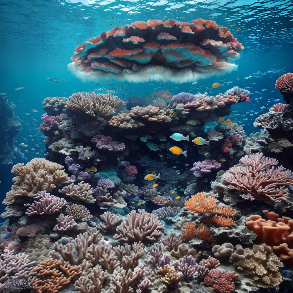  masterpiece, best quality, Most Beautiful in deep sea teeming with vibrant corals, diverse marine life, and enchanting underwater landscapes, full of corals, acrophore, small fishes, anemones, dolphin, various algaes, caves, colorful,all captured in stunning 8k resolution with intricate details.