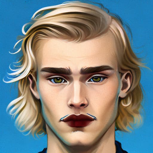 portrait+ style russian queer sex symbol blonde very cute dude face