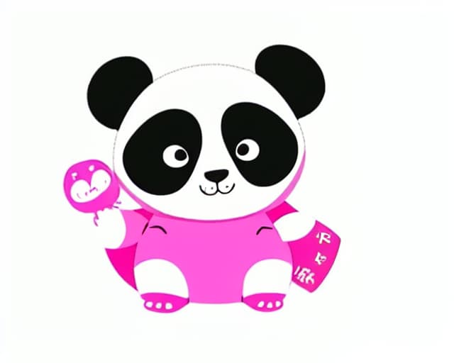  A panda that is pink in color is from Korea., whole body