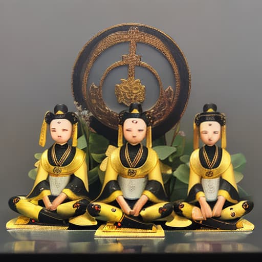  Lotus figures sitting cross-legged