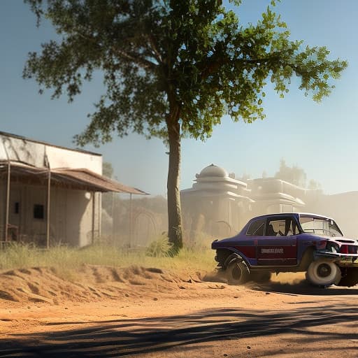 redshift style renault r8 tunisie hyperrealistic, full body, detailed clothing, highly detailed, cinematic lighting, stunningly beautiful, intricate, sharp focus, f/1. 8, 85mm, (centered image composition), (professionally color graded), ((bright soft diffused light)), volumetric fog, trending on instagram, trending on tumblr, HDR 4K, 8K