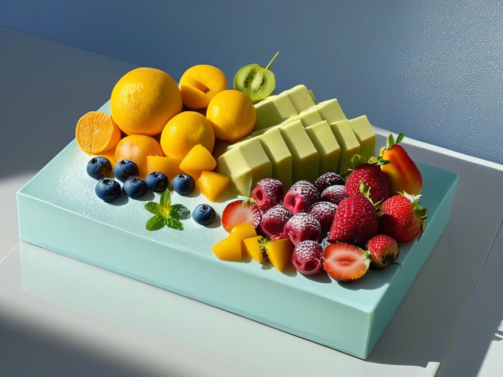  An ultradetailed image of a sleek, modern kitchen counter with a stunning display of vibrant higo chumbos elegantly arranged in a minimalist, yet visually striking pattern. The fruits glisten under a soft, natural light, showcasing their rich colors and inviting textures. Each higo chumbo is perfectly placed, exuding a sense of artistry and culinary creativity, making it a visually captivating representation of innovative dessert possibilities. hyperrealistic, full body, detailed clothing, highly detailed, cinematic lighting, stunningly beautiful, intricate, sharp focus, f/1. 8, 85mm, (centered image composition), (professionally color graded), ((bright soft diffused light)), volumetric fog, trending on instagram, trending on tumblr, HDR 4K, 8K