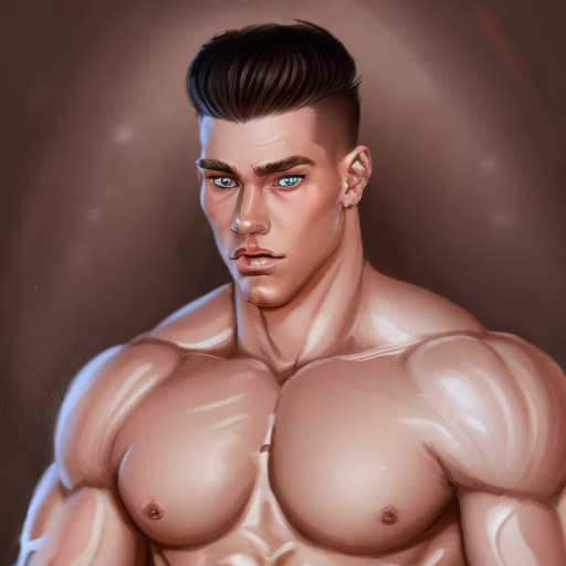 portrait+ style Russian queer IFBB hunk dude face