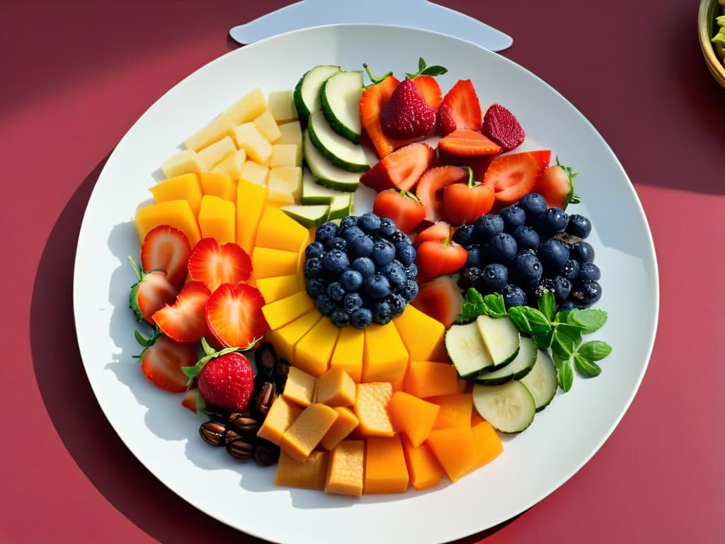  A closeup, ultradetailed image of a vibrant and intricate color wheel made entirely out of various edible items such as fruits, vegetables, herbs, and spices. Each segment of the wheel showcases a different shade and hue, meticulously arranged to demonstrate harmonious color combinations for culinary creations. The colors are rich and vivid, creating a visually stunning and appetizing display that exemplifies the artistry of edible color pairing. hyperrealistic, full body, detailed clothing, highly detailed, cinematic lighting, stunningly beautiful, intricate, sharp focus, f/1. 8, 85mm, (centered image composition), (professionally color graded), ((bright soft diffused light)), volumetric fog, trending on instagram, trending on tumblr, HDR 4K, 8K