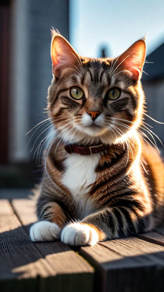  Whiskers was a curious little cat who loved to explore every nook and cranny of her home. One [day she wandered too far and found herself lost in the neighbor's] backyard. hyperrealistic, full body, detailed clothing, highly detailed, cinematic lighting, stunningly beautiful, intricate, sharp focus, f/1. 8, 85mm, (centered image composition), (professionally color graded), ((bright soft diffused light)), volumetric fog, trending on instagram, trending on tumblr, HDR 4K, 8K