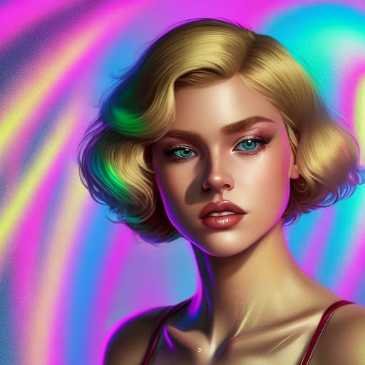 portrait+ style vivid queer blonde female face