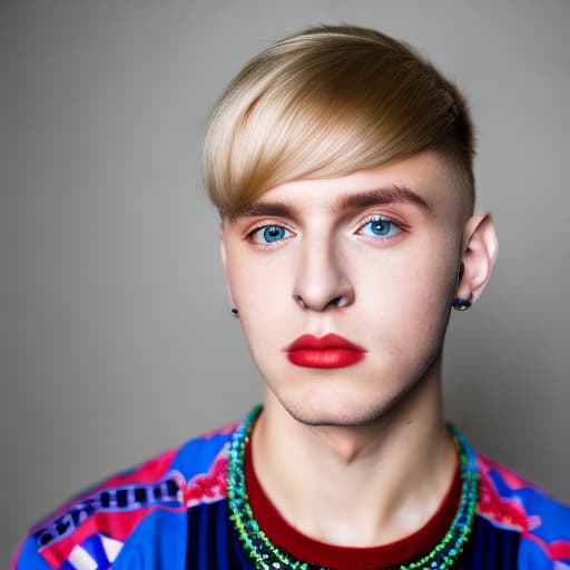 portrait+ style russian homosexual queer youtuber blonde very cute dude face