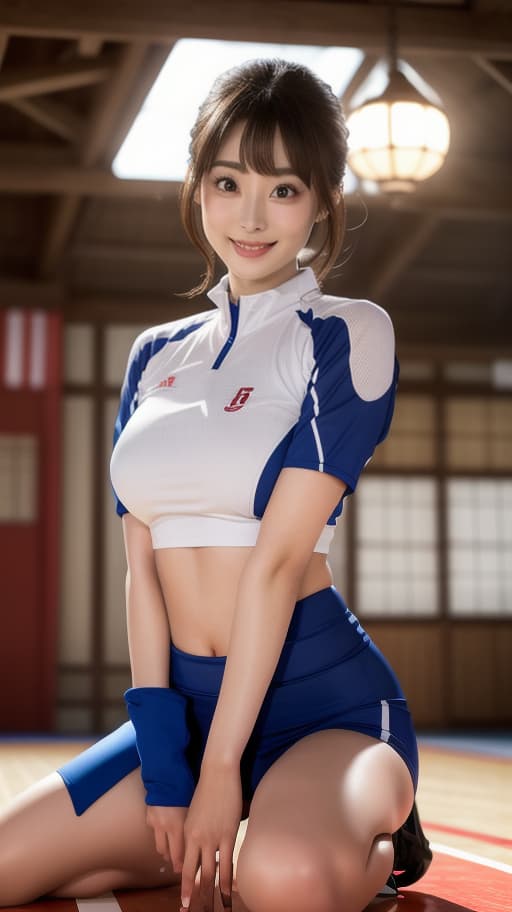  Imagine, 32K footage, cinematography and exotic lighting, beautiful old , in volleyball uniform, small bloomers, camel hoofs, , nice round , (( on floor)), Japanese, cute, big eyes, long eyelashes, bangs, well-rounded face, eyes Well-formed, small face , (actress resembling Suzu Hirose), smiling happily, looking at her, smiling, (covered in sweaty smell), (audience looking at her from the hips). hyperrealistic, full body, detailed clothing, highly detailed, cinematic lighting, stunningly beautiful, intricate, sharp focus, f/1. 8, 85mm, (centered image composition), (professionally color graded), ((bright soft diffused light)), volumetric fog, trending on instagram, trending on tumblr, HDR 4K, 8K