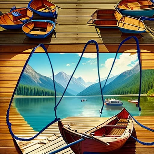  Mountains, lakes, boats, sun