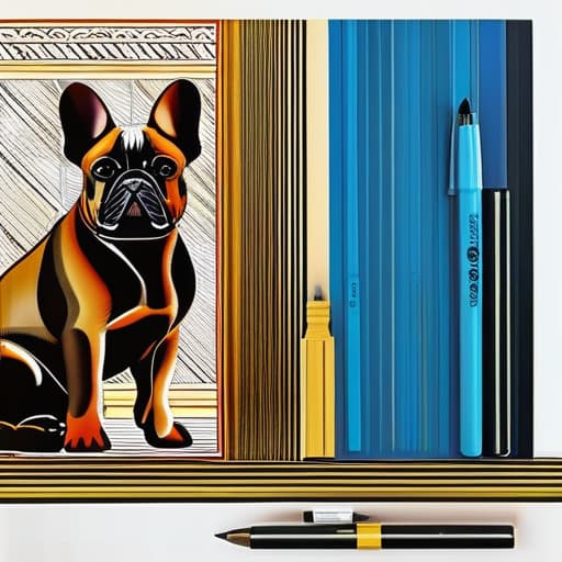  An elated, miniature French Bulldog, masterfully was depicted with one continuous, black pen stroke, following the golden ratio composition. Its striking features were drawn solo on a pristine white canvas, minus any backdrop distractions. This piece is a fascinating fusion of artistic simplicity and complex details with the aesthetics of a coloring book page brought to life with watercolor techniques, becoming a trending sensation on ArtStation. Its essence is captured in a sharp focus, Watercolor, trending on artstation, sharp focus, studio photo, intricate details, highly detailed, by greg rutkowski hyperrealistic, full body, detailed clothing, highly detailed, cinematic lighting, stunningly beautiful, intricate, sharp focus, f/1. 8, 85mm, (centered image composition), (professionally color graded), ((bright soft diffused light)), volumetric fog, trending on instagram, trending on tumblr, HDR 4K, 8K