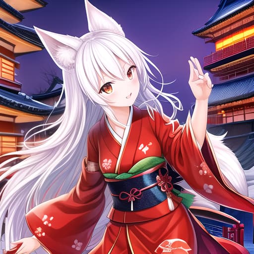  Suitable background for the Avatar: Kitsune Rida. At night. Japan style.