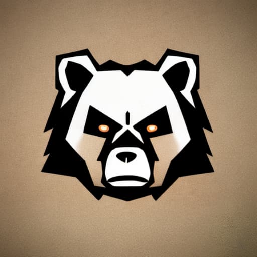  minimalist angry bear head logo