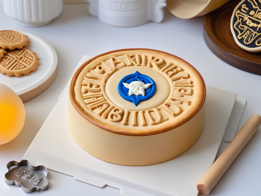  An ultradetailed image of a sleek, modern kitchen countertop adorned with neatly arranged Star Warsthemed cookie cutters, a rolling pin with the Rebel Alliance symbol embossed on it, and a stack of recipe cards featuring illustrations of iconic Star Wars characters like Yoda and R2D2. The image is captured from a slightly elevated angle, showcasing the clean lines and minimalistic aesthetic of the baking tools against the backdrop of a pristine, uncluttered kitchen space, exuding a sense of precision and creativity. Each intricate detail of the baking essentials is meticulously highlighted, from the intricate engravings on the cookie cutters to the embossed patterns on the rolling pin, inviting the viewer to embark on a culinary journey thr hyperrealistic, full body, detailed clothing, highly detailed, cinematic lighting, stunningly beautiful, intricate, sharp focus, f/1. 8, 85mm, (centered image composition), (professionally color graded), ((bright soft diffused light)), volumetric fog, trending on instagram, trending on tumblr, HDR 4K, 8K