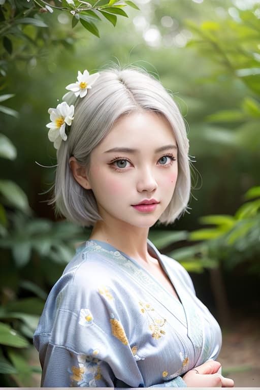  Large and beautiful eyes are attractive light silver hair, (Masterpiece, BestQuality:1.3), (ultra detailed:1.2), (hyperrealistic:1.3), (RAW photo:1.2),High detail RAW color photo, professional photograph, (Photorealistic:1.4), (realistic:1.4), ,professional lighting, (japanese), beautiful face, (realistic face)