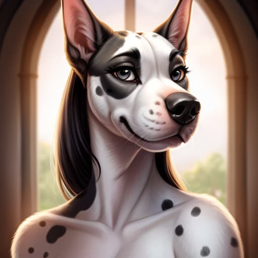  Female great Dane., open eyes, digital art, masterpiece, 4k, fine details,