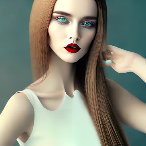 mdjrny-v4 style Gothic woman, long ginger hair, brown eyes, dark red lips, black clothes