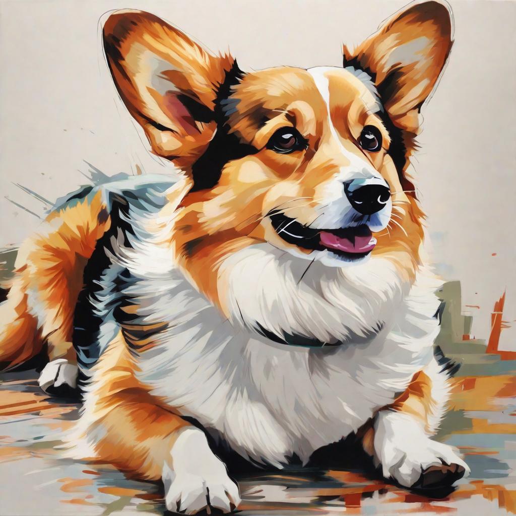  masterpiece, best quality,Draw a corgi.