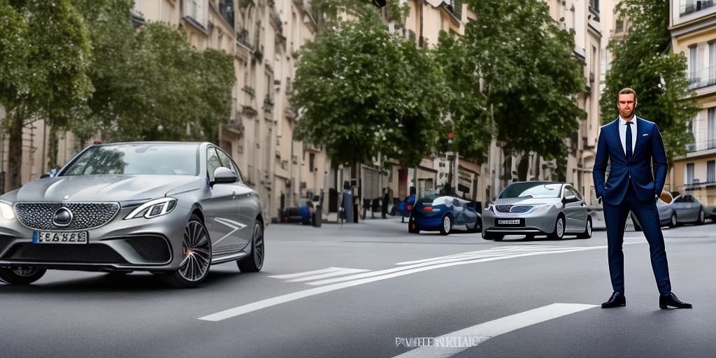 portrait+ style A e63s car grey matt in Paris hyperrealistic, full body, detailed clothing, highly detailed, cinematic lighting, stunningly beautiful, intricate, sharp focus, f/1. 8, 85mm, (centered image composition), (professionally color graded), ((bright soft diffused light)), volumetric fog, trending on instagram, trending on tumblr, HDR 4K, 8K