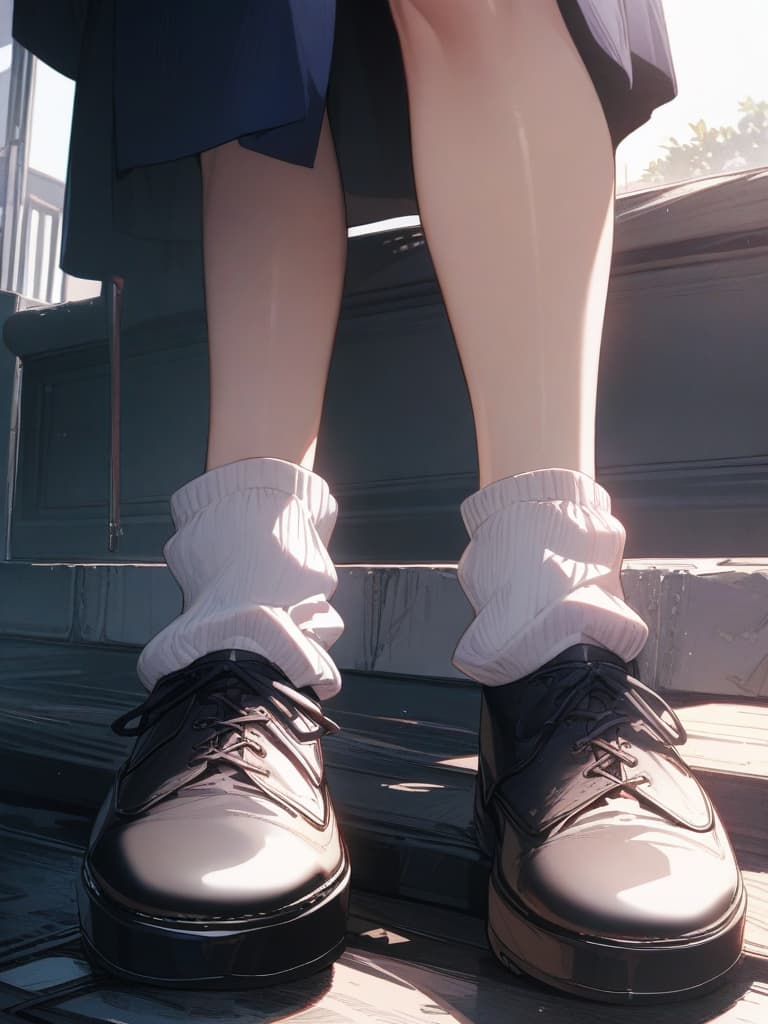  s, uniforms, legs, thin limbs, dark blue blazer, mini , whole body, loose socks, masterpiece, best quality,8k,ultra detailed,high resolution,an extremely delicate and beautiful,hyper detail