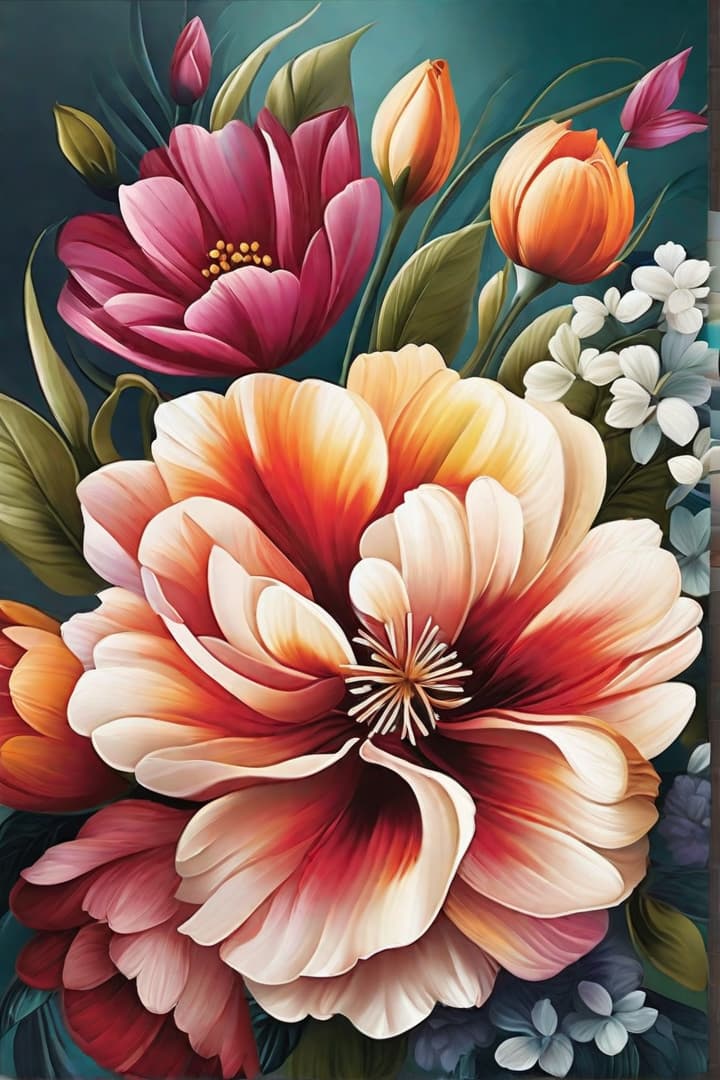  Express your creativity through digital painting. Transform the canvas with a palette of colors, blending and shading to create your own unique masterpiece: flowers