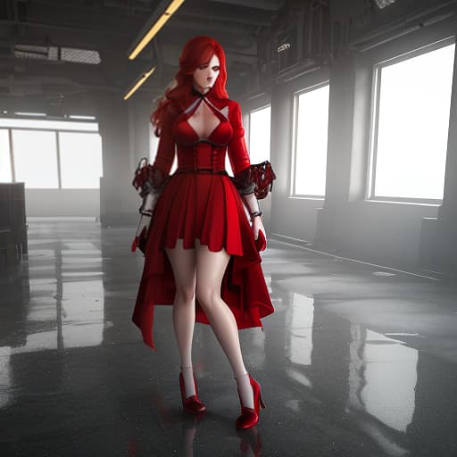  Girl, red hair, red dress, white socks, respirator, heels, pistol, city in the background, photorealism., (3d render:1.25), realistic, dark, epic, (detailed:1.22), textured hyperrealistic, full body, detailed clothing, highly detailed, cinematic lighting, stunningly beautiful, intricate, sharp focus, f/1. 8, 85mm, (centered image composition), (professionally color graded), ((bright soft diffused light)), volumetric fog, trending on instagram, trending on tumblr, HDR 4K, 8K