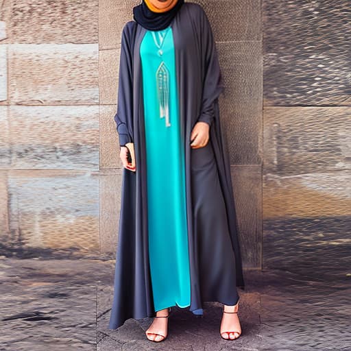 nvinkpunk Drawing three dimensional drawing of long maxi gulf loose dress for Muslim hijab.stylish.chic design with beads Long abaya with integrated hijab formed abaya to be suitable for the form of Arab Muslim women and consists of a long-sleeved with .Cornish Plissé material