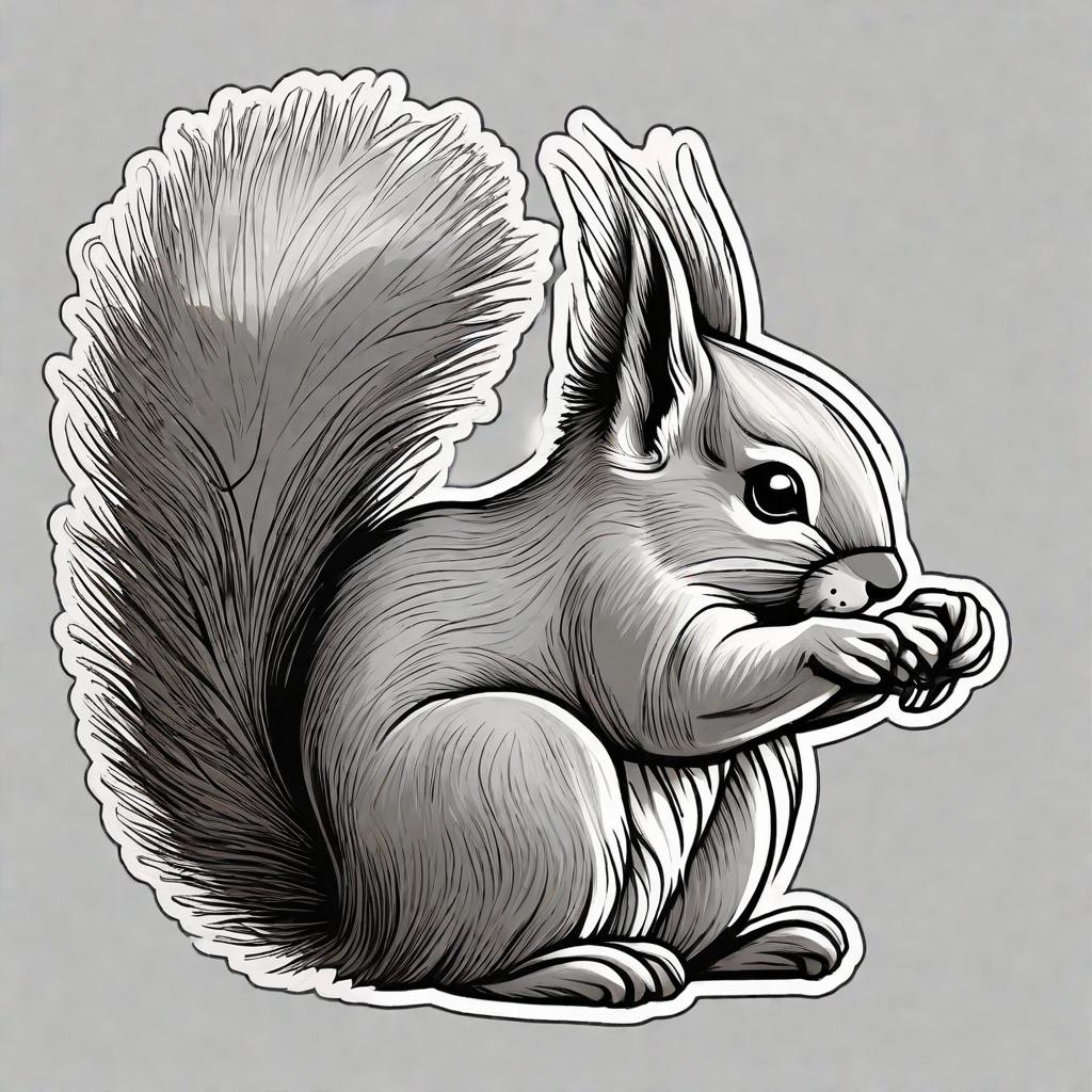  die cut sticker, cute simple squirrel, white background --no hands, fingers hyperrealistic, full body, detailed clothing, highly detailed, cinematic lighting, stunningly beautiful, intricate, sharp focus, f/1. 8, 85mm, (centered image composition), (professionally color graded), ((bright soft diffused light)), volumetric fog, trending on instagram, trending on tumblr, HDR 4K, 8K