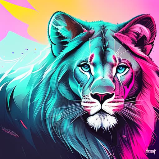 nvinkpunk lions head, breathtaking, analytical cubism, colorful collages hyperrealistic, full body, detailed clothing, highly detailed, cinematic lighting, stunningly beautiful, intricate, sharp focus, f/1. 8, 85mm, (centered image composition), (professionally color graded), ((bright soft diffused light)), volumetric fog, trending on instagram, trending on tumblr, HDR 4K, 8K