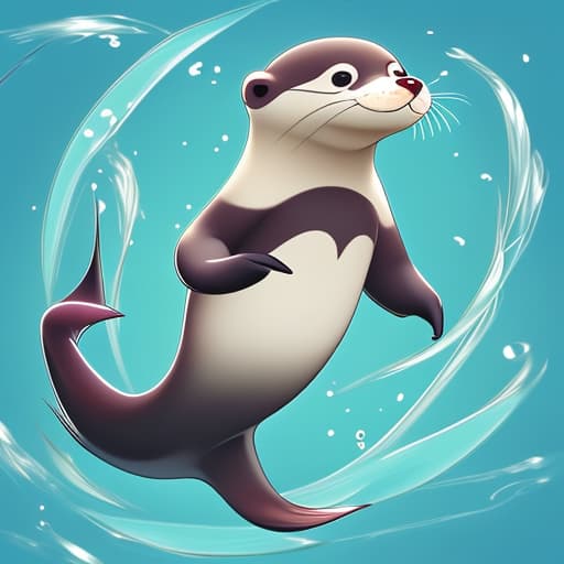  Cute floating otter-fish creature