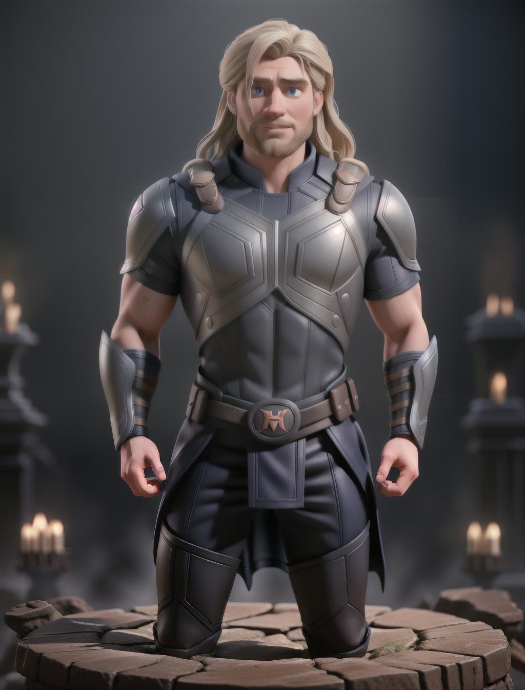  Thor and Batman combined hyperrealistic, full body, detailed clothing, highly detailed, cinematic lighting, stunningly beautiful, intricate, sharp focus, f/1. 8, 85mm, (centered image composition), (professionally color graded), ((bright soft diffused light)), volumetric fog, trending on instagram, trending on tumblr, HDR 4K, 8K