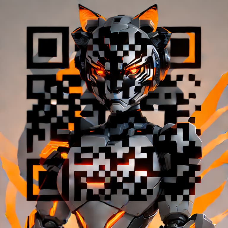  roboter theme, incorporating elements like fierce eyes, sharp stripes, and a powerful jawline. Use a color palette of deep oranges, bold blacks, and hints of white to capture the majestic aura of a tiger.