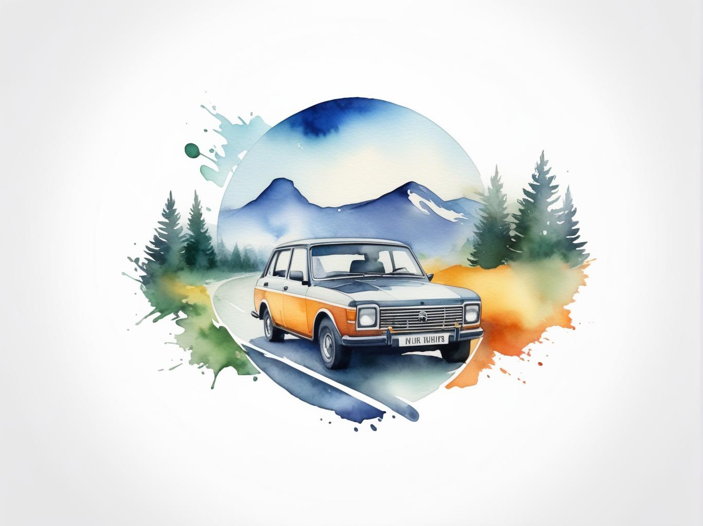  Logo, (watercolor style), create an image with northing and vehicle tracking