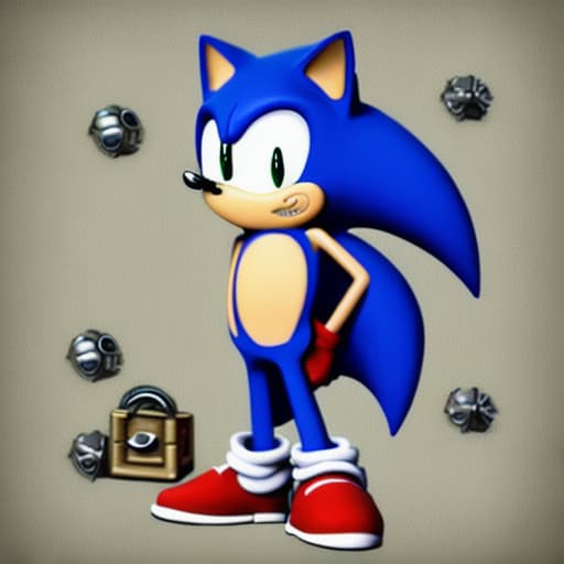  Gangster sonic the hedgehog with jewelry and baggy clothes