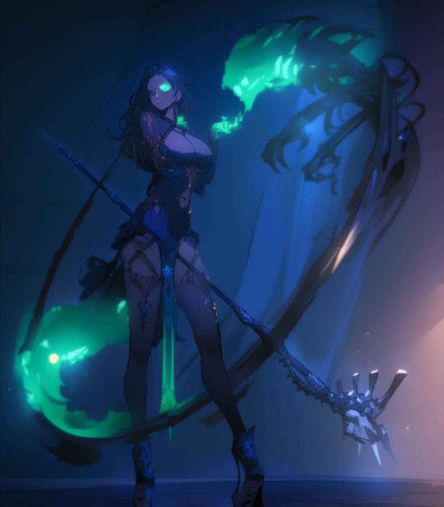 masterpiece, high quality, perfect lighting, perfect face, woman elf sorcerer, face tattoo, sexy, powerful