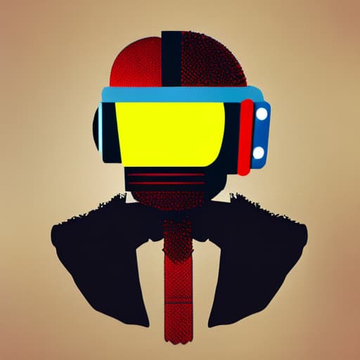 wa-vy style Portrait of guy-manuel from daft punk