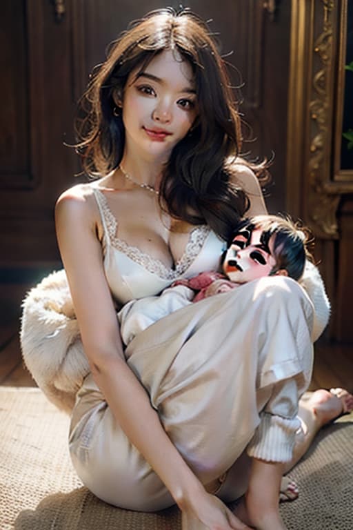  best quality, masterpiece, ultra high res, photorealistic, a young couple with two babies, smile hyperrealistic, full body, detailed clothing, highly detailed, cinematic lighting, stunningly beautiful, intricate, sharp focus, f/1. 8, 85mm, (centered image composition), (professionally color graded), ((bright soft diffused light)), volumetric fog, trending on instagram, trending on tumblr, HDR 4K, 8K