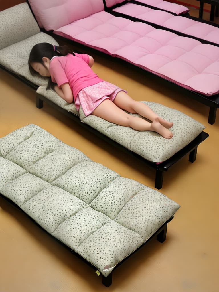  Japan,
Japanese-style futon,
completely ,
one person,
beautiful
The full body of a female elementary  student