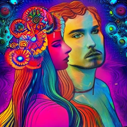  Psychedelic woman and man