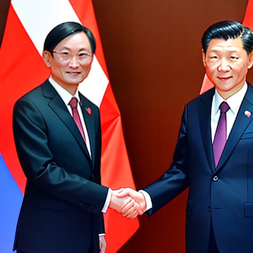  President Tsai and President Xi shake hand with each other in Taipei.