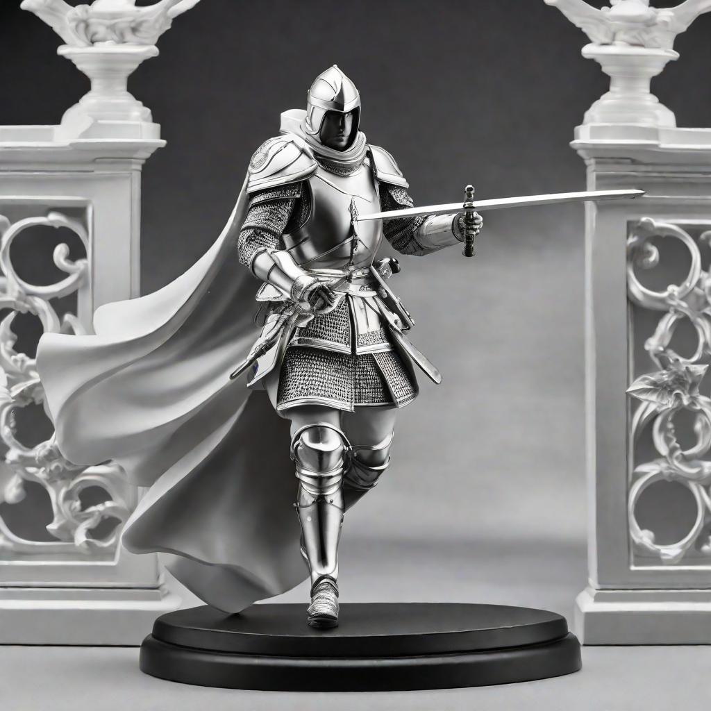  masterpiece, best quality,Black and white chivalrous figure