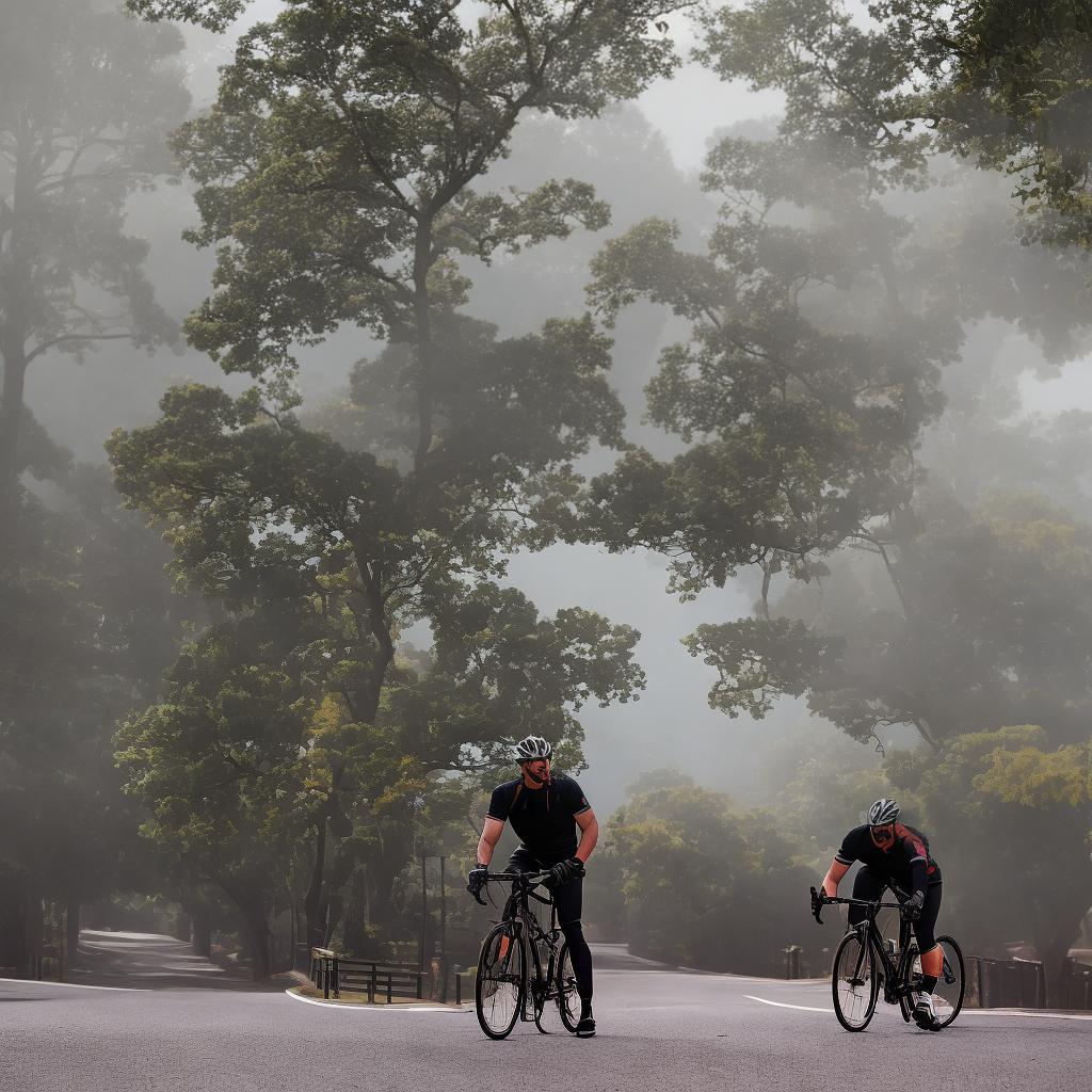  man on bike hyperrealistic, full body, detailed clothing, highly detailed, cinematic lighting, stunningly beautiful, intricate, sharp focus, f/1. 8, 85mm, (centered image composition), (professionally color graded), ((bright soft diffused light)), volumetric fog, trending on instagram, trending on tumblr, HDR 4K, 8K