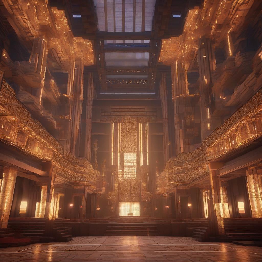  play Minecraft in Art Deco style hyperrealistic, full body, detailed clothing, highly detailed, cinematic lighting, stunningly beautiful, intricate, sharp focus, f/1. 8, 85mm, (centered image composition), (professionally color graded), ((bright soft diffused light)), volumetric fog, trending on instagram, trending on tumblr, HDR 4K, 8K