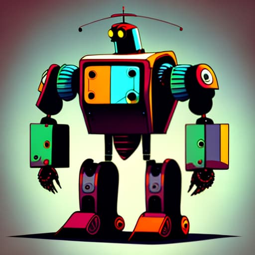 estilovintedois A stylized, retro robot in the style of The Iron Giant