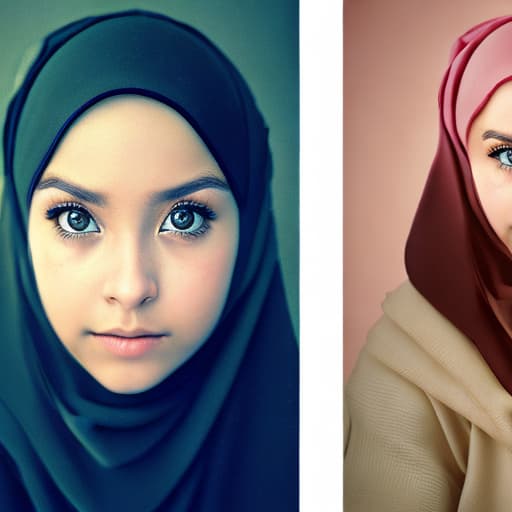 portrait+ style foto kolase cewek berhijab dengan berbagai macam foto dan warna hijab