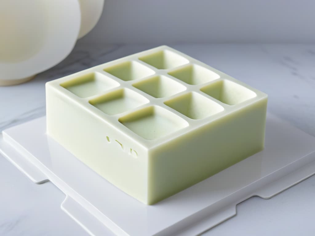  An ultradetailed image showcasing an array of sleek, modern pastry molds arranged on a pristine marble countertop under soft, natural lighting. Each mold is intricately designed, highlighting their unique shapes and sizes. The composition is minimalist, with a focus on the elegant contours and shadows created by the molds, emphasizing their quality and craftsmanship. This visually striking image serves to captivate the audience and reinforce the importance of choosing the right pastry mold brand for professional baking endeavors. hyperrealistic, full body, detailed clothing, highly detailed, cinematic lighting, stunningly beautiful, intricate, sharp focus, f/1. 8, 85mm, (centered image composition), (professionally color graded), ((bright soft diffused light)), volumetric fog, trending on instagram, trending on tumblr, HDR 4K, 8K