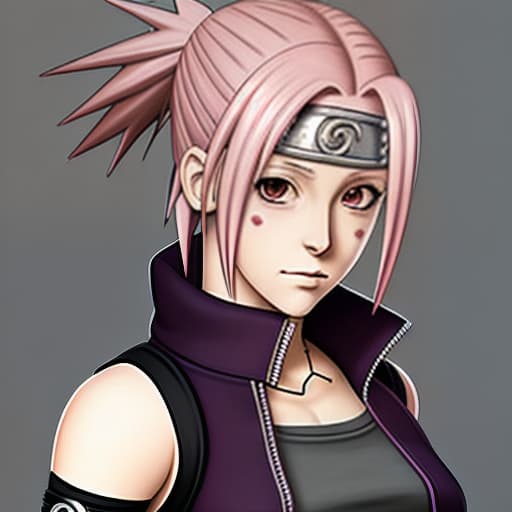  Sakura Haruno del animé Naruto Con rasgos y características Realistas y humanas,definición de cada rasgo y características detalla realisticamente.