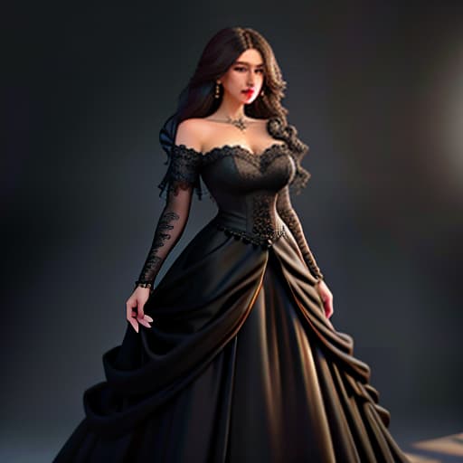  A girl in a black dress with curly dark hair and brown eyes. hyperrealistic, full body, detailed clothing, highly detailed, cinematic lighting, stunningly beautiful, intricate, sharp focus, f/1. 8, 85mm, (centered image composition), (professionally color graded), ((bright soft diffused light)), volumetric fog, trending on instagram, trending on tumblr, HDR 4K, 8K