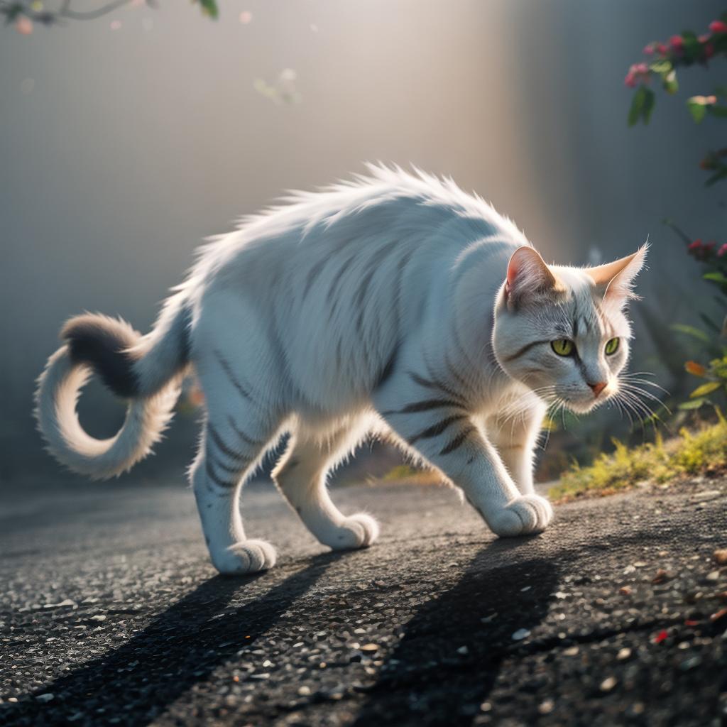  @PB_ImgGenBot Cat hyperrealistic, full body, detailed clothing, highly detailed, cinematic lighting, stunningly beautiful, intricate, sharp focus, f/1. 8, 85mm, (centered image composition), (professionally color graded), ((bright soft diffused light)), volumetric fog, trending on instagram, trending on tumblr, HDR 4K, 8K